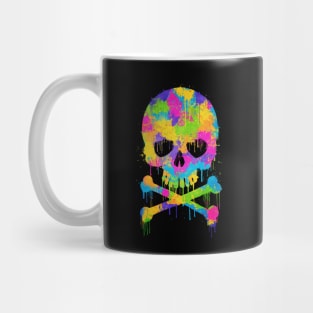 Abstract Trendy Graffiti Watercolor Skull Mug